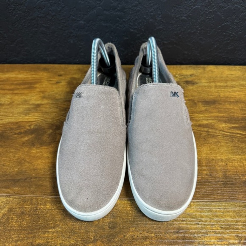 Michael Kors Keaton Gray Suede Quilted Slip On Fashion‎ Sneakers Womens Size 9M - Picture 2 of 7